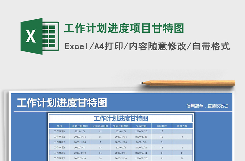 工作计划进度项目甘特图