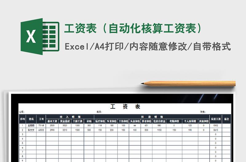 2025年工资表（自动化核算工资表）