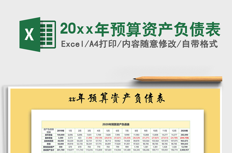 202520xx年预算资产负债表免费下载