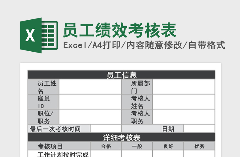 2025年员工绩效考核表