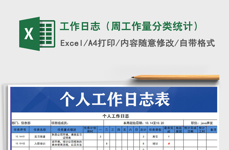 2025年工作日志（周工作量分类统计）