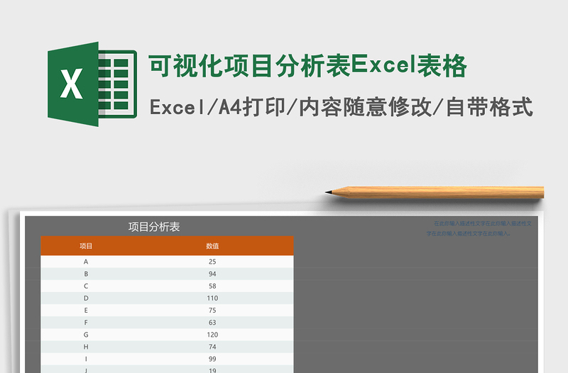 可视化项目分析表Excel表格