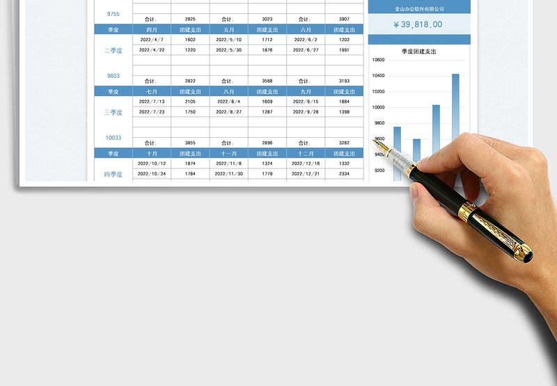 2025团建支出年度记账图表免费下载