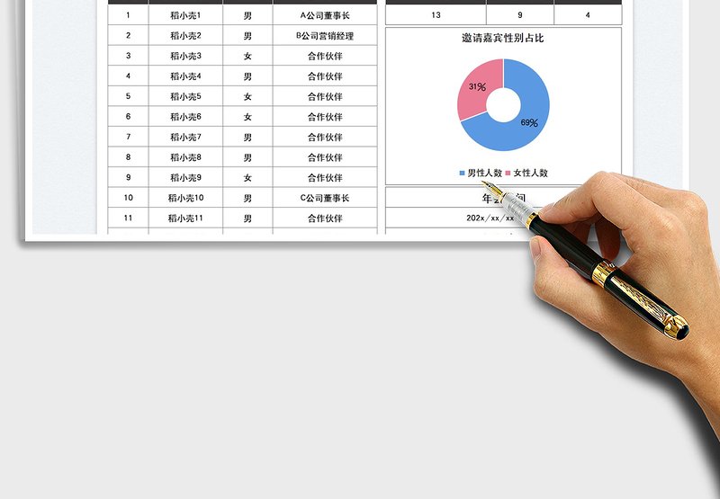 2025公司年会贵宾邀请统计表免费下载