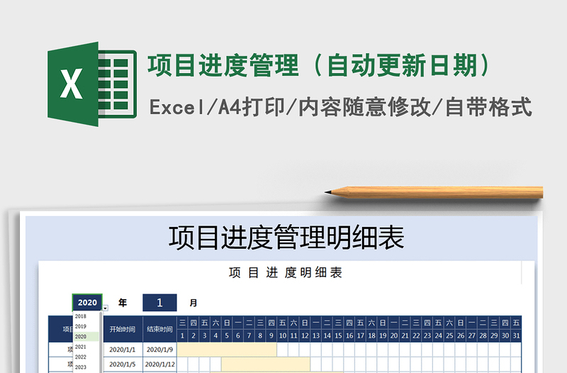 2025年项目进度管理（自动更新日期）