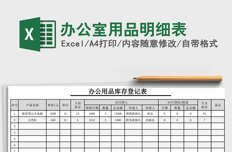 2025年办公室用品明细表