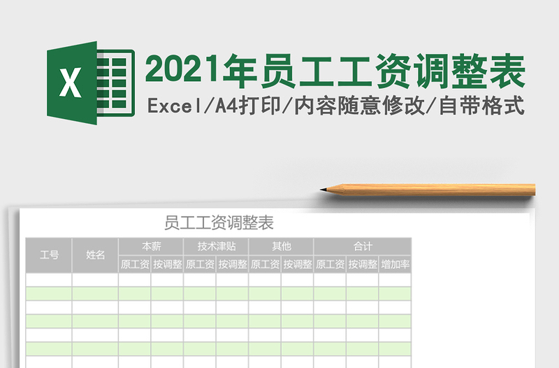 2025年员工工资调整表