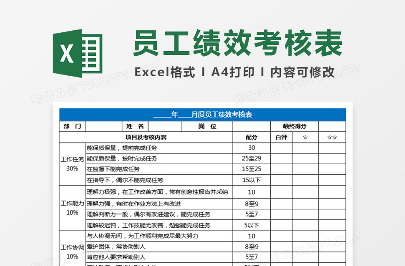 月度员工绩效考核下载