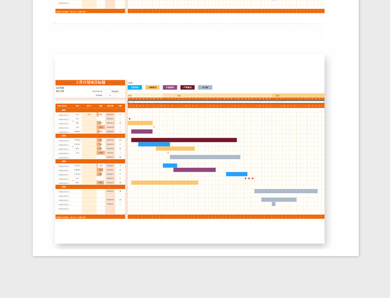 2024年工作项目计划安排甘特图表格免费下载
