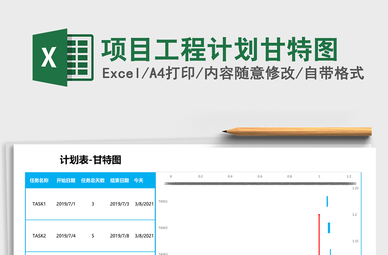 2025项目工程计划甘特图Excel表格