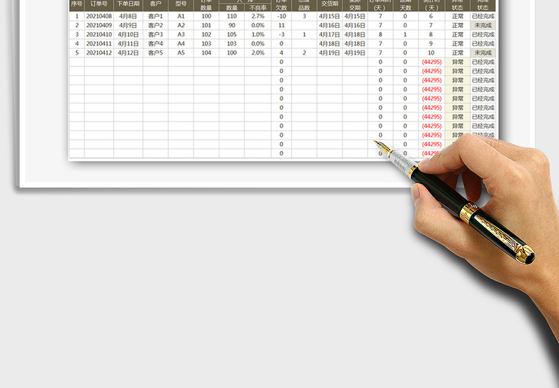 2024订单进度跟踪表（自动预警）exce表格免费下载