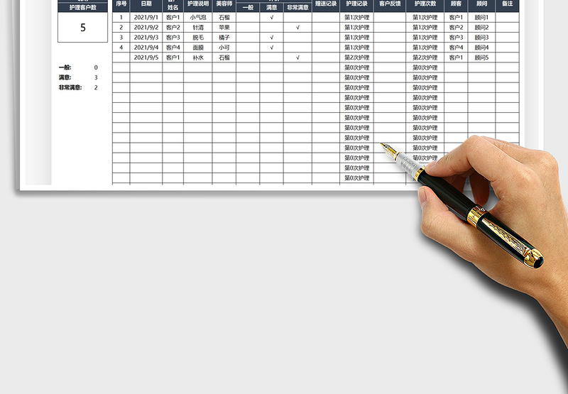 2025客户护理记录表免费下载