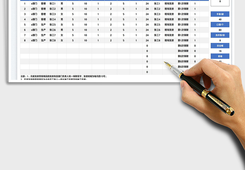 2025劳保福利发放表免费下载