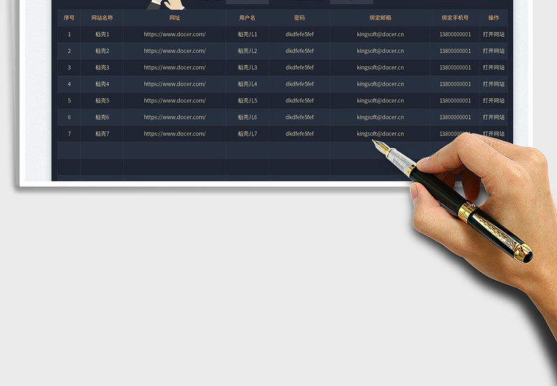 2025账号密码管理表免费下载
