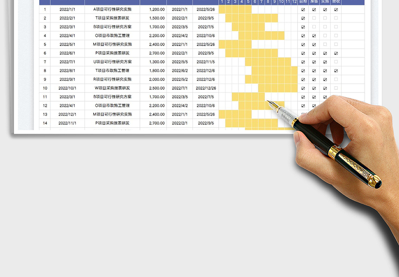 2025项目管理明细表-甘特图免费下载