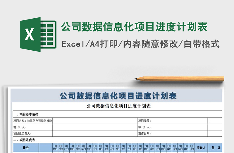 2024年公司数据信息化项目进度计划表免费下载