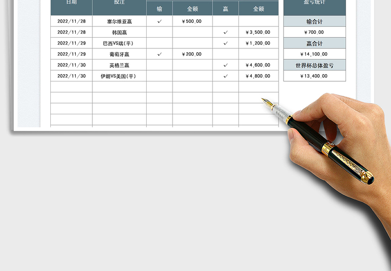 2025世界杯竞彩盈亏统计表免费下载