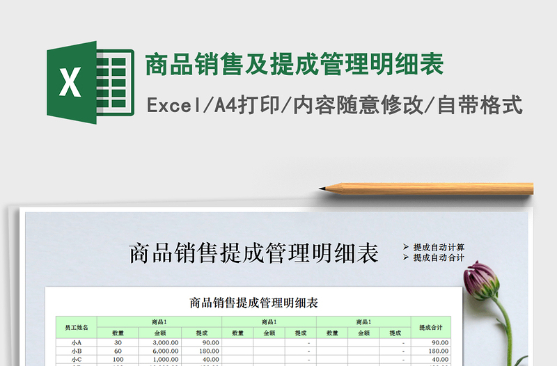 2025年商品销售及提成管理明细表