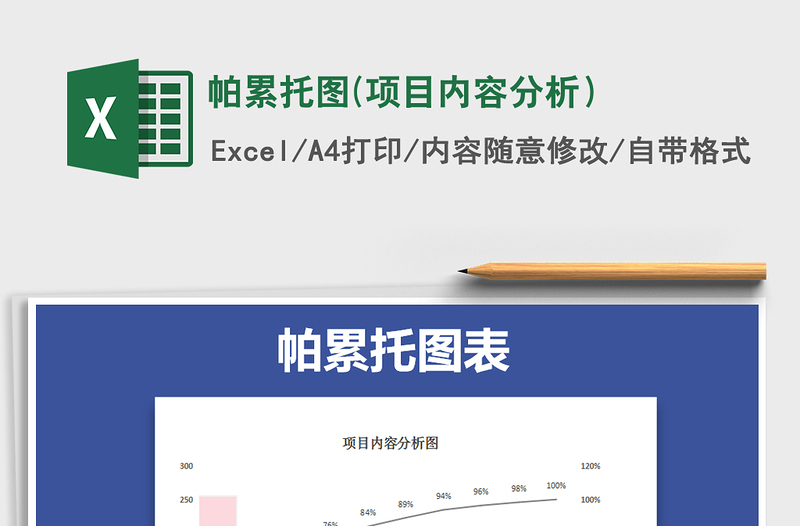 2024年帕累托图(项目内容分析）exce表格免费下载