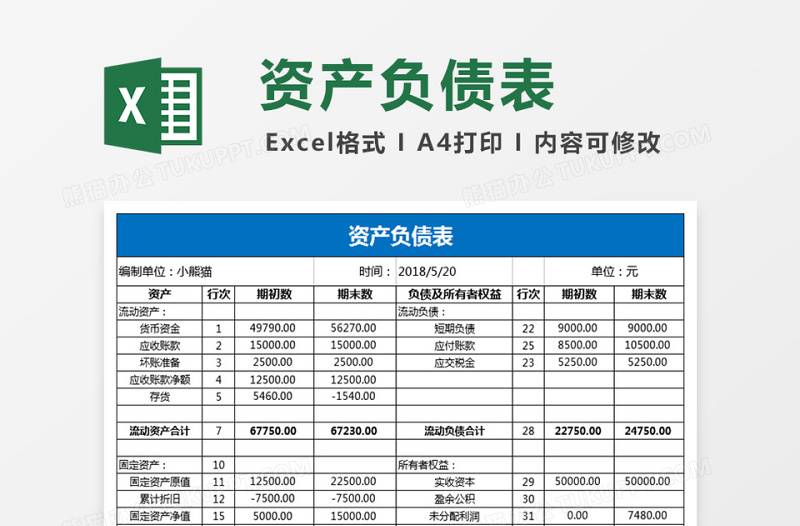 财务分析报表8联表excel表格下载