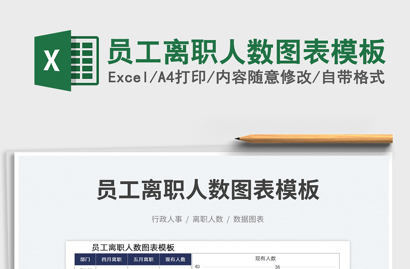 2025员工离职人数图表模板免费下载