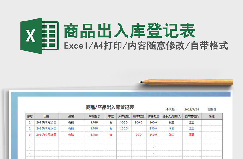 2025年商品出入库登记表