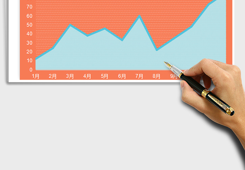 2025年扁平化趋势线面积图折线图组合图