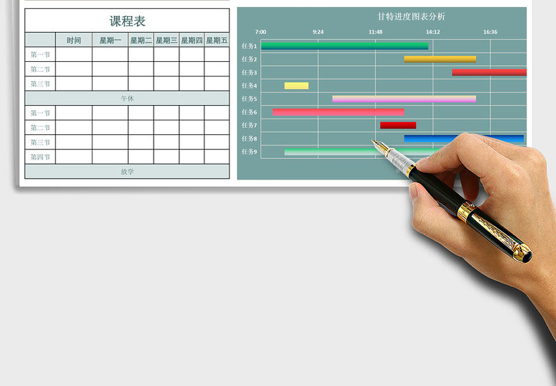 工作（学习）计划表甘特图表+万