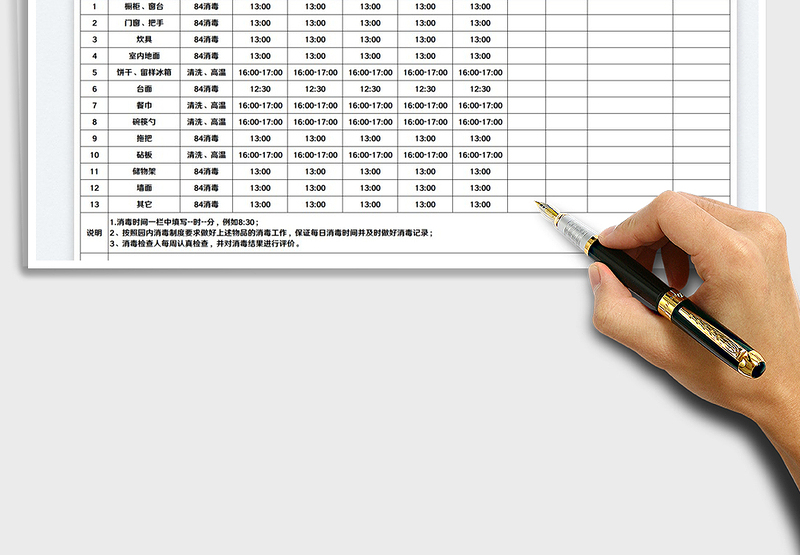 2025幼儿园厨房消毒记录表