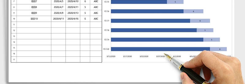 计划进度表-项目进度甘特图excel表格下载excel模板