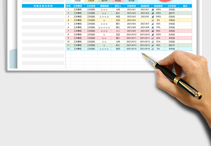 2024年工作进度表-工作计划表
