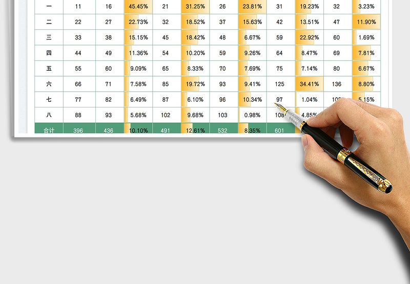 2025表格样式-增长对比表免费下载