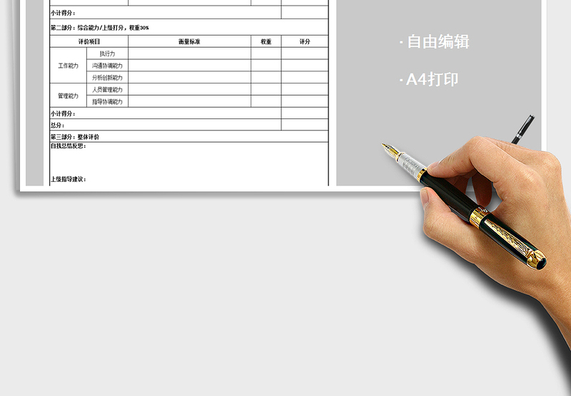 2025人事管理绩效考核表免费下载