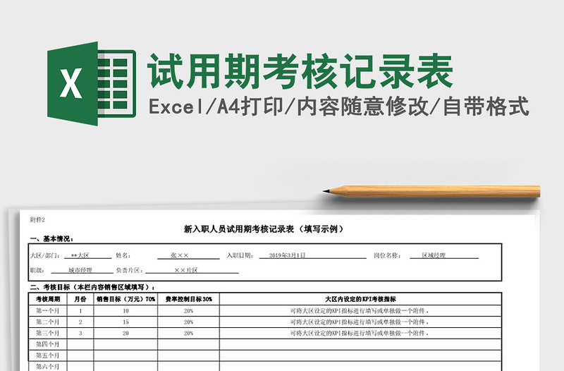 2025年试用期考核记录表