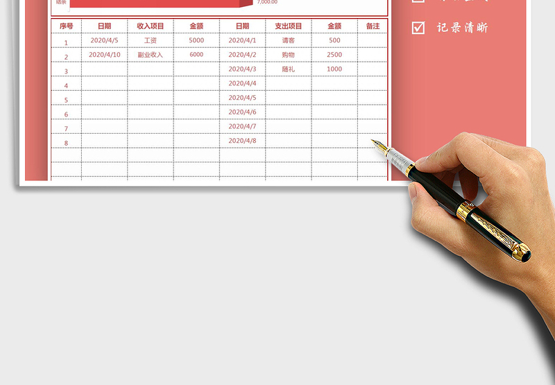 2025年个人收支表-日常记录