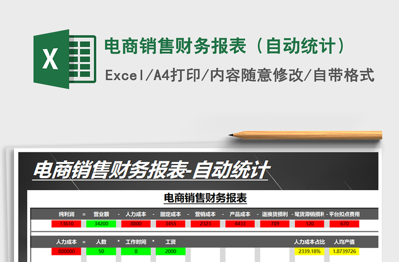 电商销售财务报表（自动统计）