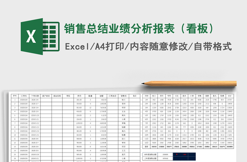 销售总结业绩分析报表（看板）