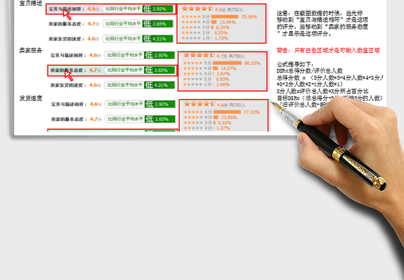 2025店铺评分DSR计算工具excel表免费下载