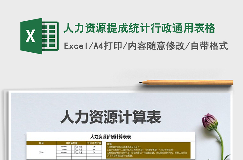 2025年人力资源提成统计行政通用表格