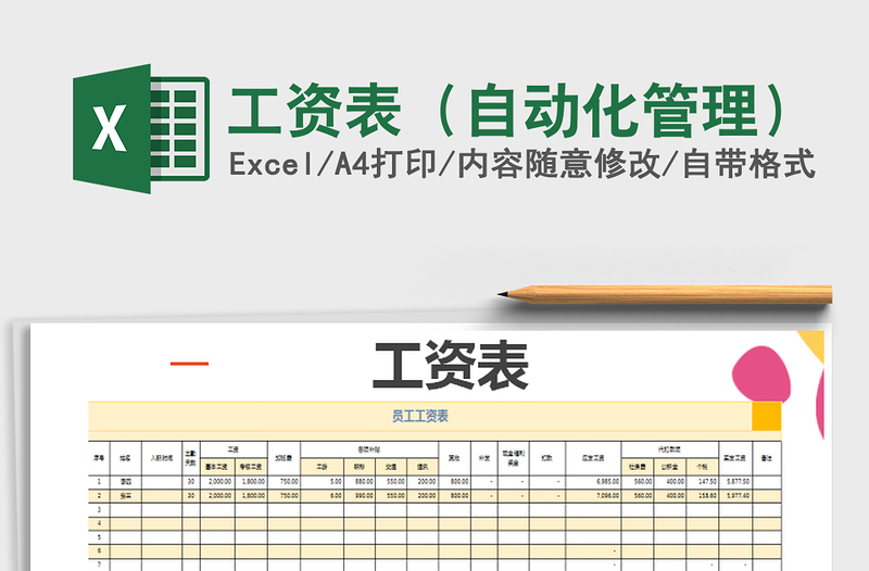 2025年工资表（自动化管理）