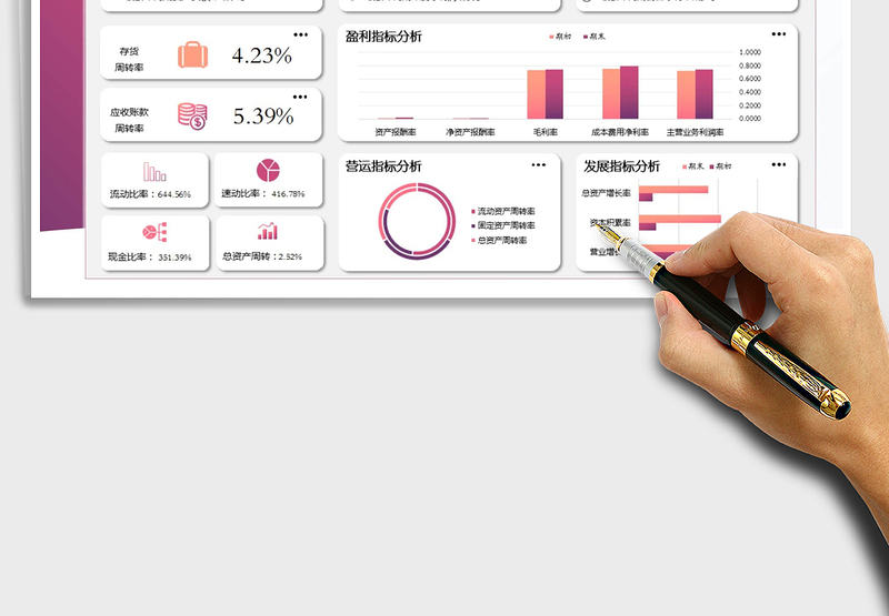 2024年财务报表指标分析动态可视化看板免费下载