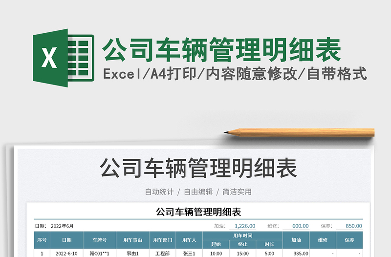 2025公司车辆管理明细表免费下载