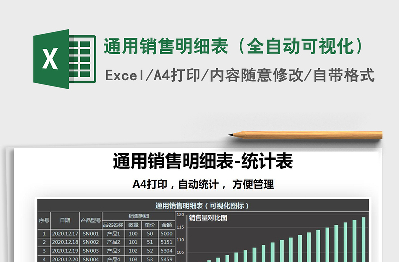 2025年通用销售明细表（全自动可视化）