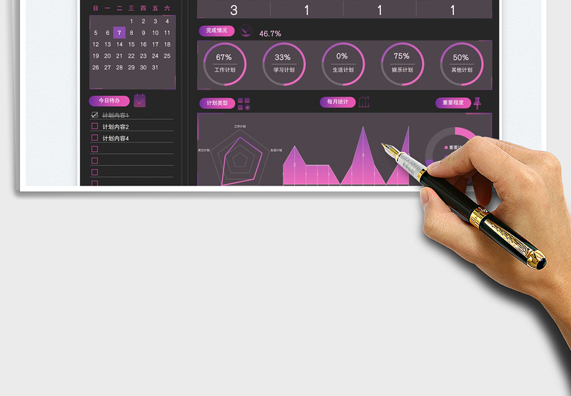 2025日程工作学习计划管理看板免费下载