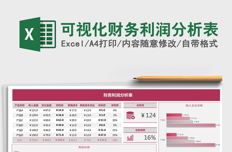 2025年可视化财务利润分析表