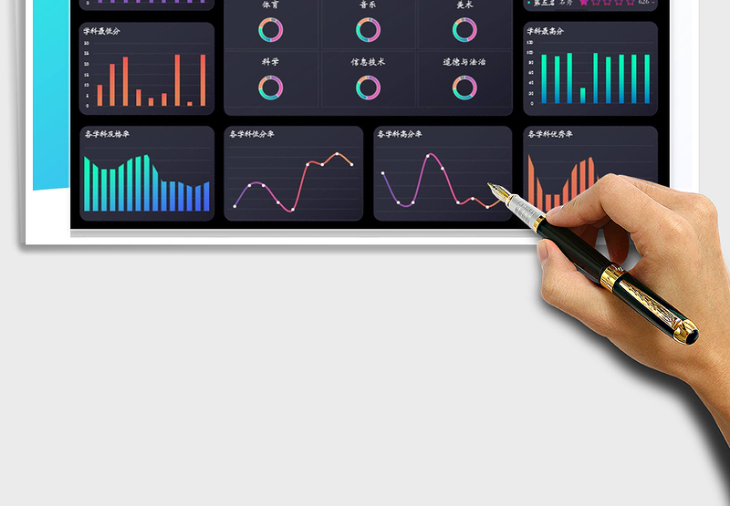 2024年期末考试成绩分析动态可视化看板