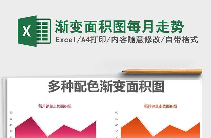 2025年渐变面积图每月走势