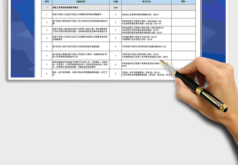 保密管理办公室对各部门的保密管理监督审查表