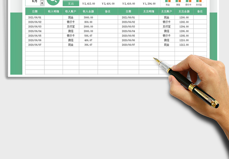 2024个人理财记账收支明细表excel表格