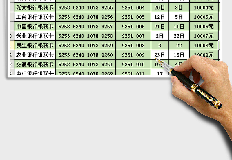 2024年信用卡管理多张模板免费下载